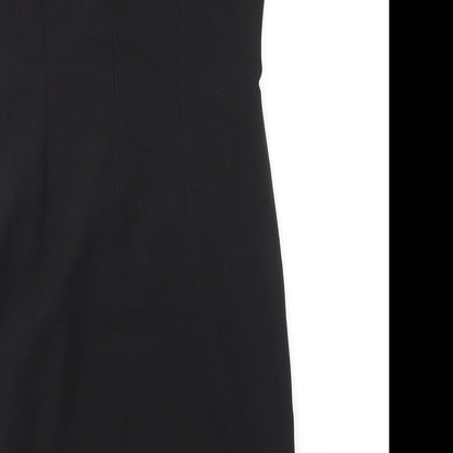 NAF NAF Womens Black Polyester Pencil Dress Size 12 Square Neck Zip