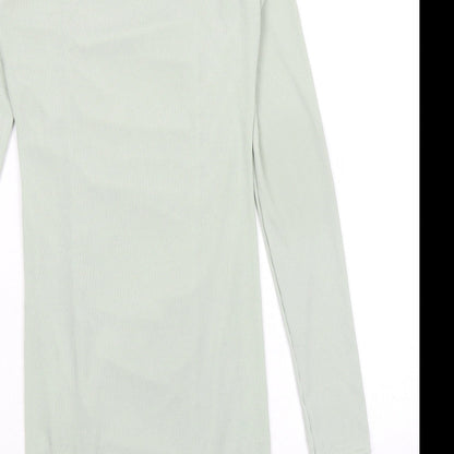 PRETTYLITTLETHING Womens Green Polyester A-Line Size 14 Square Neck Pullover