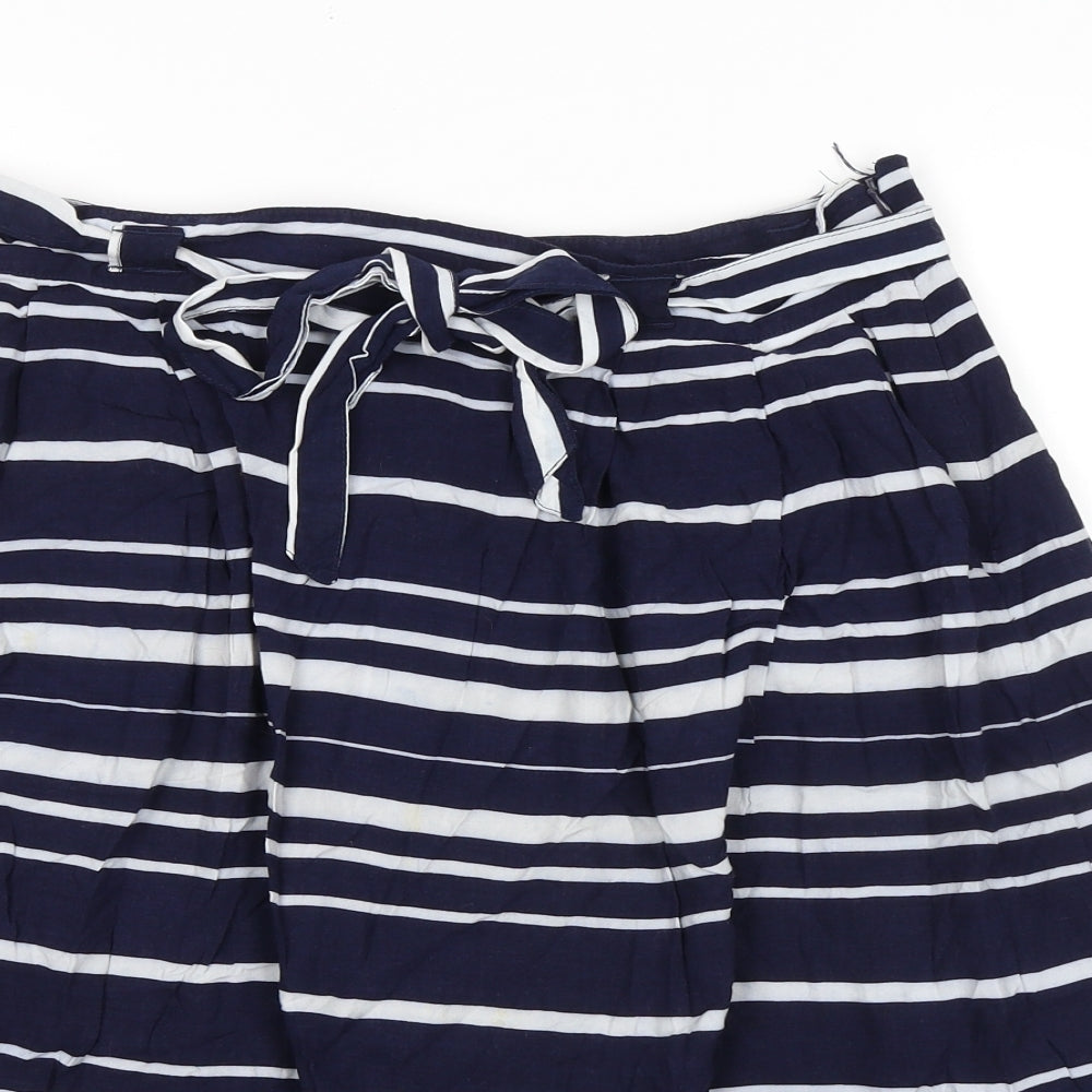 Gap Womens Blue Striped Viscose A-Line Skirt Size 10 Zip