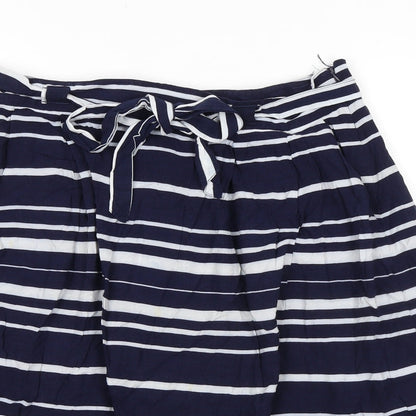 Gap Womens Blue Striped Viscose A-Line Skirt Size 10 Zip