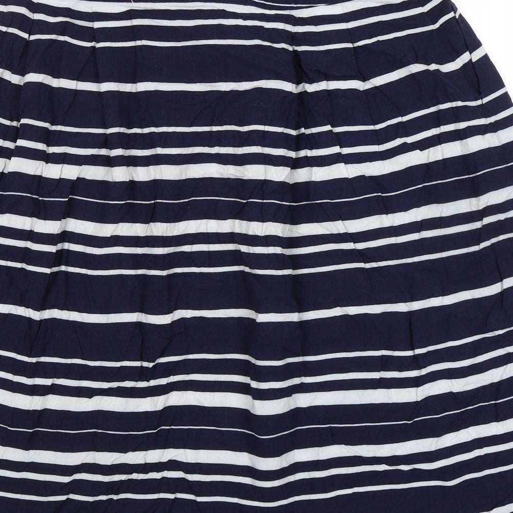 Gap Womens Blue Striped Viscose A-Line Skirt Size 10 Zip