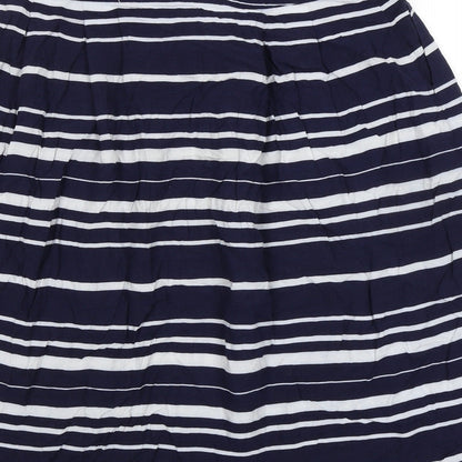 Gap Womens Blue Striped Viscose A-Line Skirt Size 10 Zip