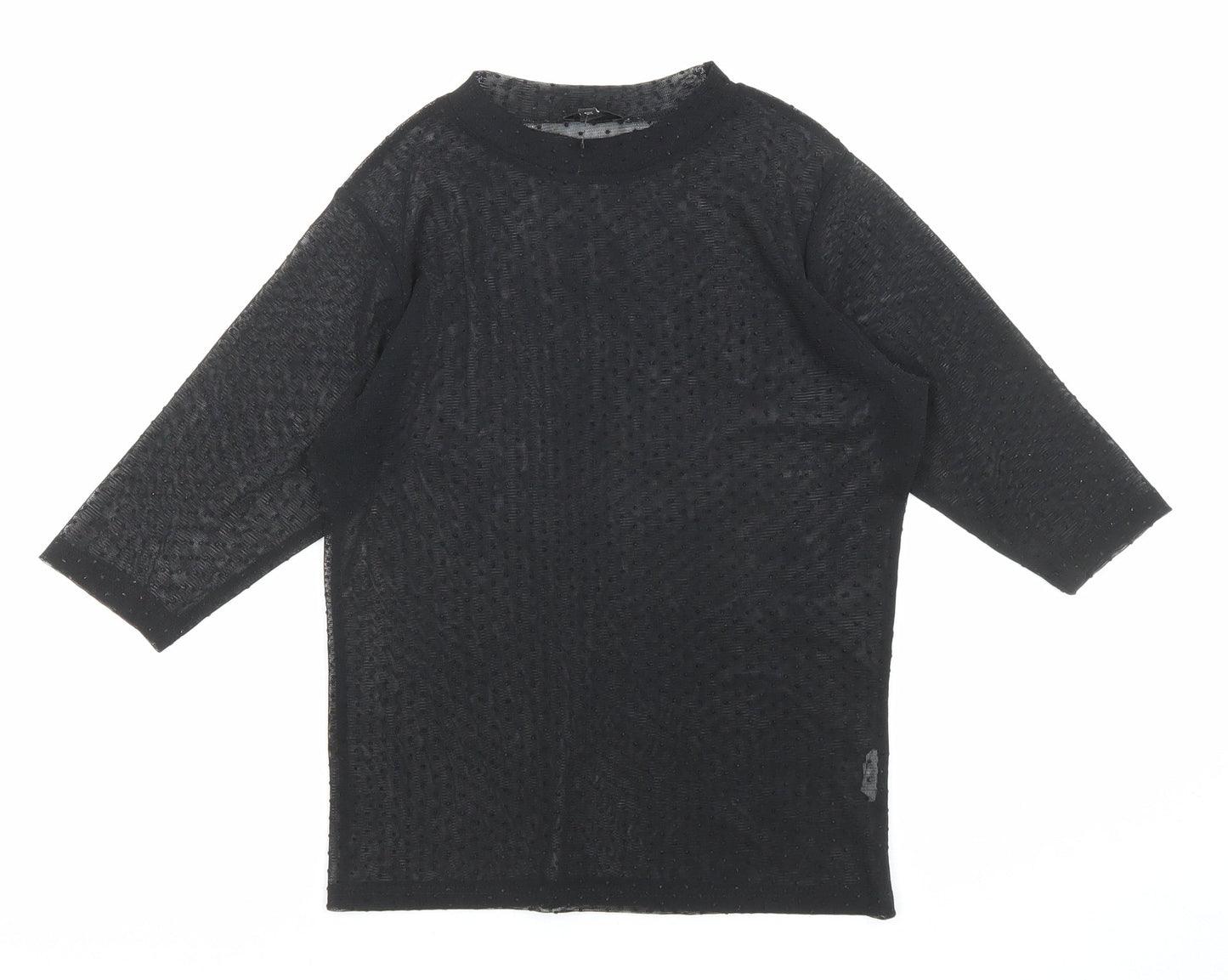 Womens UK Size 8 River Island Black Basic T-Shirt