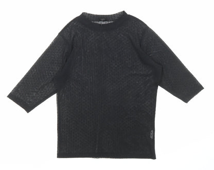 Womens UK Size 8 River Island Black Basic T-Shirt