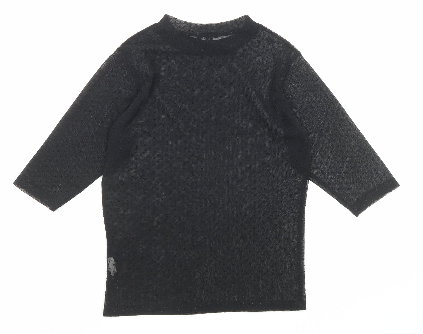 Womens UK Size 8 River Island Black Basic T-Shirt