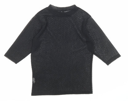 Womens UK Size 8 River Island Black Basic T-Shirt