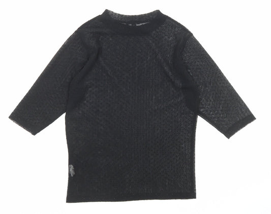 Womens UK Size 8 River Island Black Basic T-Shirt