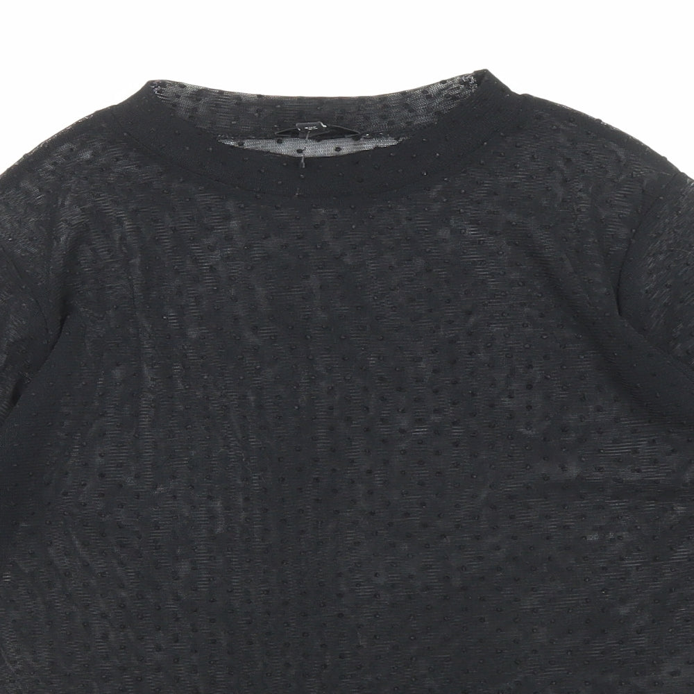 Womens UK Size 8 River Island Black Basic T-Shirt