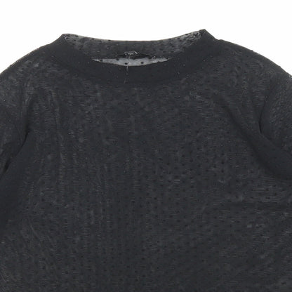 Womens UK Size 8 River Island Black Basic T-Shirt