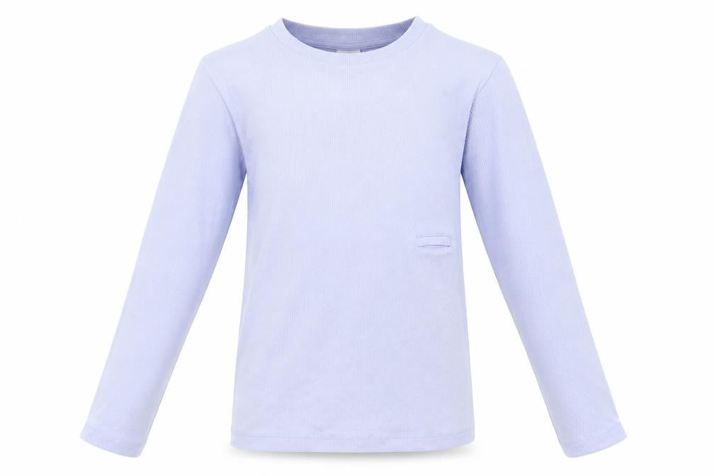 Front view of Marks & Spencer girls’ purple cotton basic t-shirt, size 9-10, years round neck pullover
