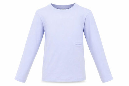 Front view of Marks & Spencer girls’ purple cotton basic t-shirt, size 9-10, years round neck pullover