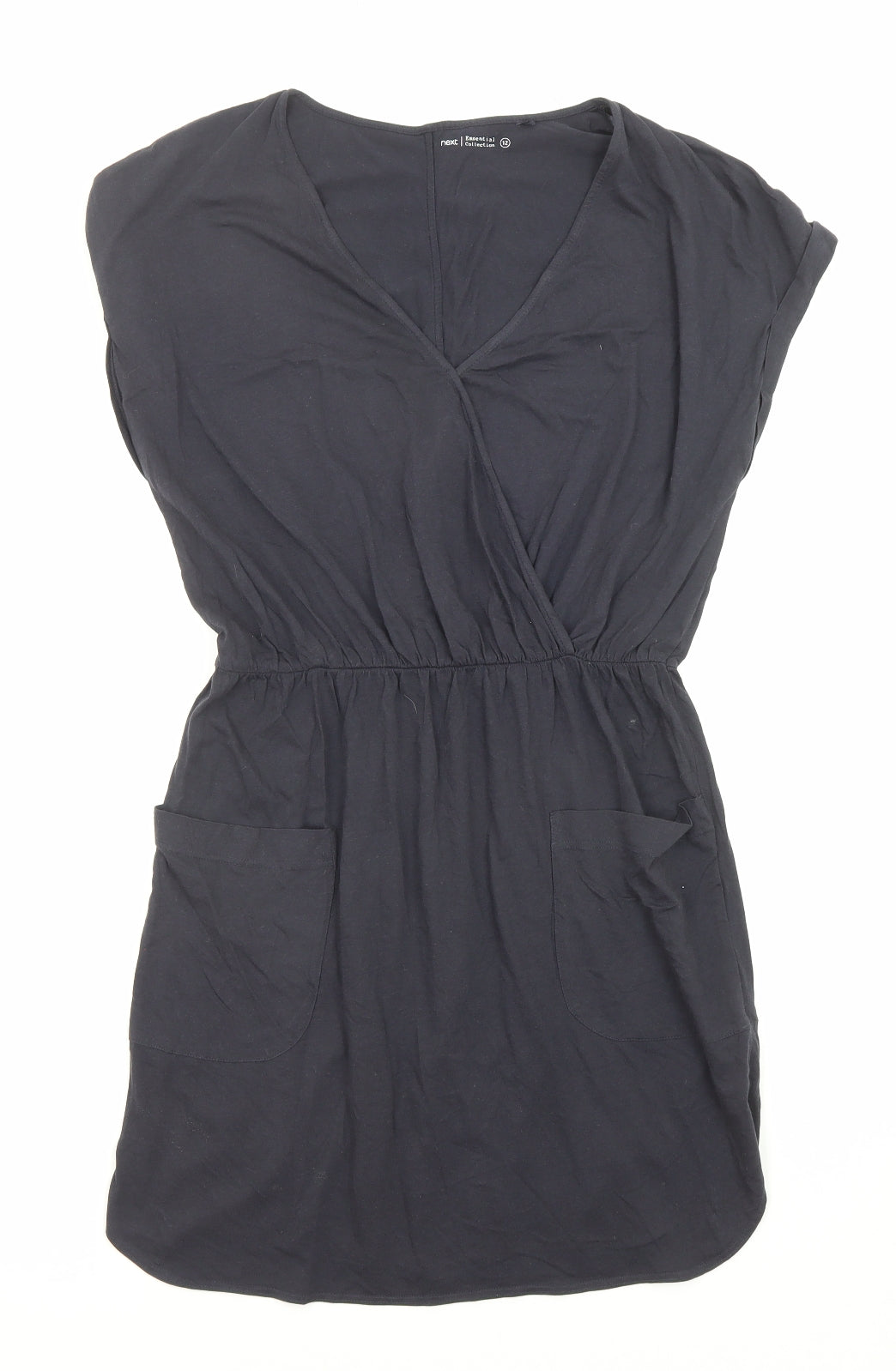 NEXT Womens Blue Cotton A-Line Size 12 V-Neck Pullover - Mark on front