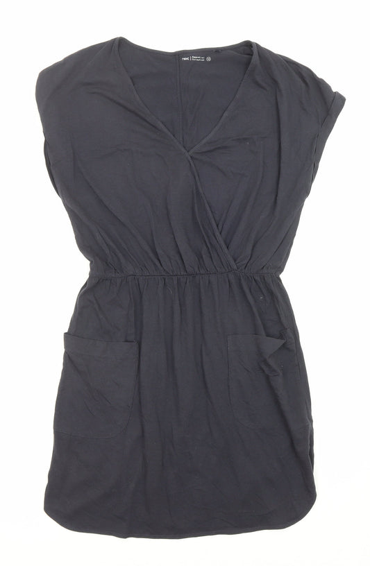 NEXT Womens Blue Cotton A-Line Size 12 V-Neck Pullover - Mark on front