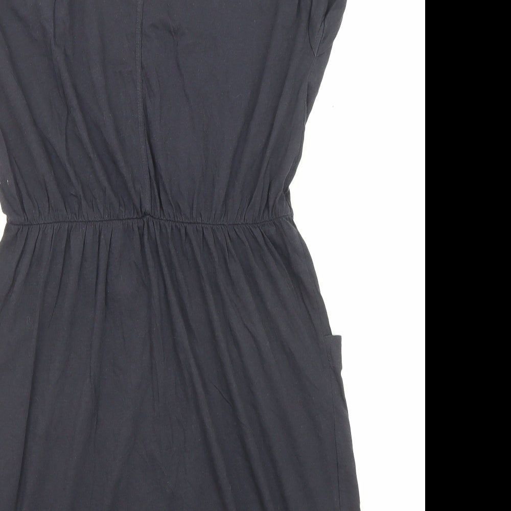 NEXT Womens Blue Cotton A-Line Size 12 V-Neck Pullover - Mark on front