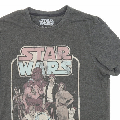 Star Wars Mens Grey Cotton T-Shirt Size S Crew Neck - Star Wars Character