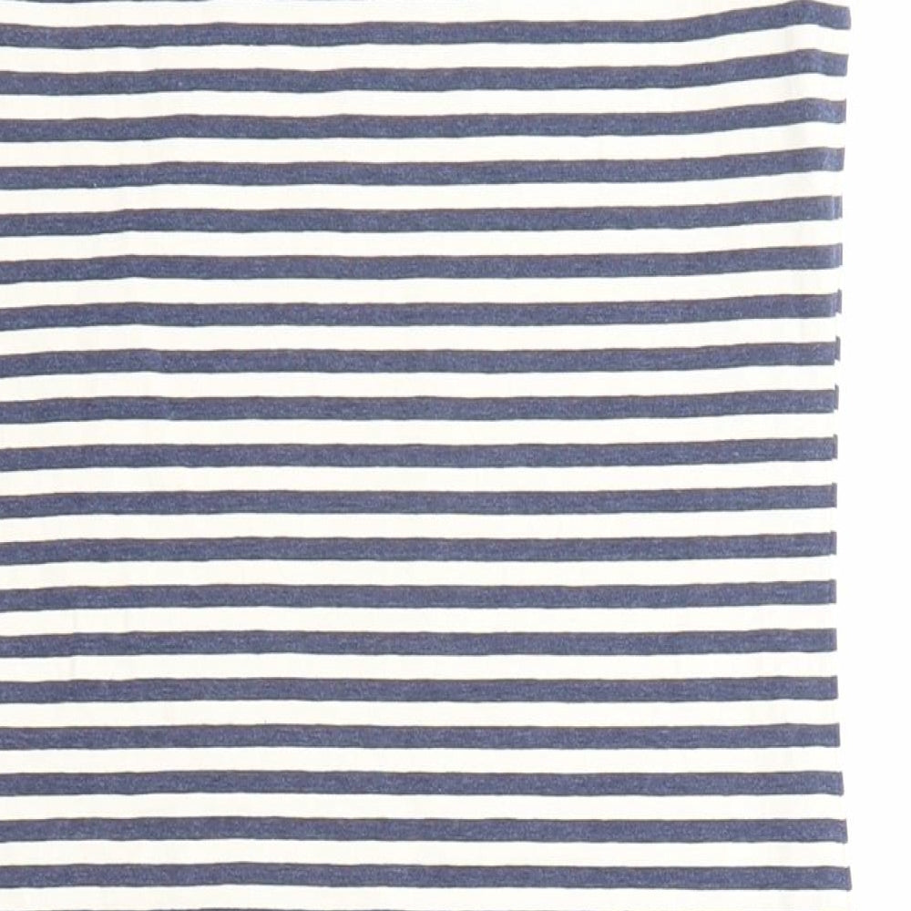H&M Womens Blue Striped Polyester Shirt Dress Size S Crew Neck Pullover