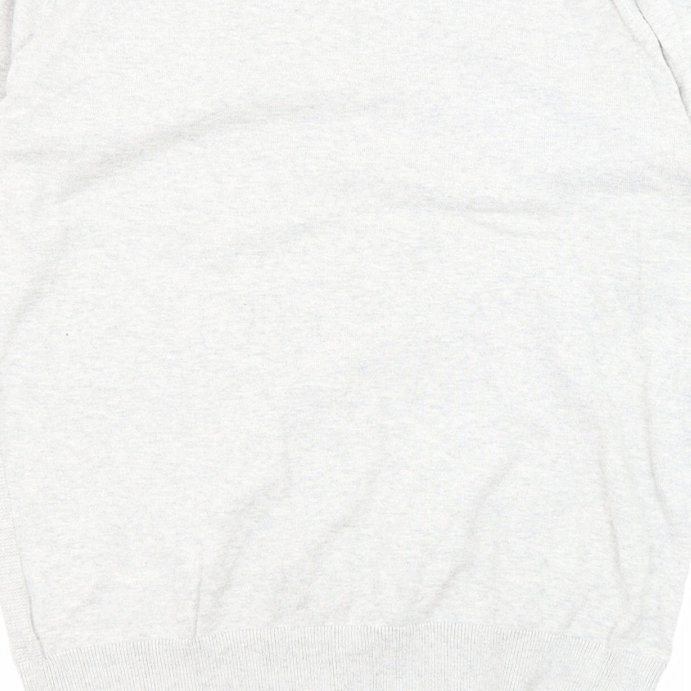 NEXT Mens Grey Round Neck Cotton Pullover Jumper Size S Long Sleeve