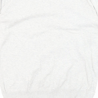 NEXT Mens Grey Round Neck Cotton Pullover Jumper Size S Long Sleeve