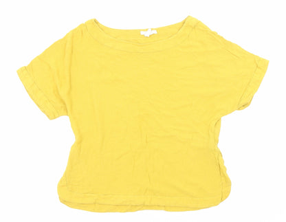 Womens UK Size 4 H&M Yellow Basic T-Shirt
