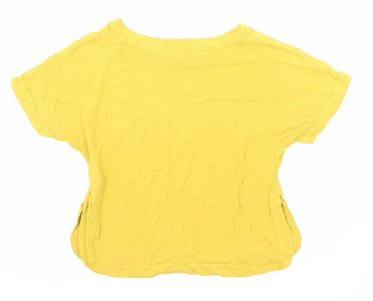Womens UK Size 4 H&M Yellow Basic T-Shirt