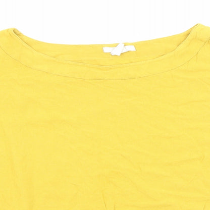 Womens UK Size 4 H&M Yellow Basic T-Shirt