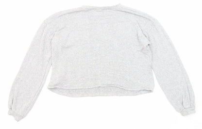 Zara Girls Grey Viscose Pullover Sweatshirt Size 11-12 Years Pullover