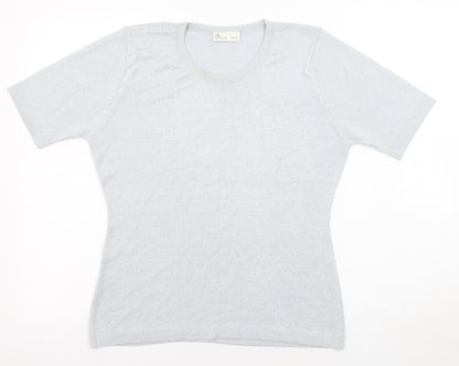 BHS Womens Blue Round Neck Acrylic Pullover Jumper Size 10