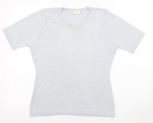 BHS Womens Blue Round Neck Acrylic Pullover Jumper Size 10