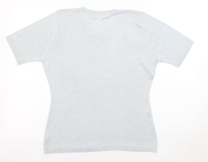 BHS Womens Blue Round Neck Acrylic Pullover Jumper Size 10