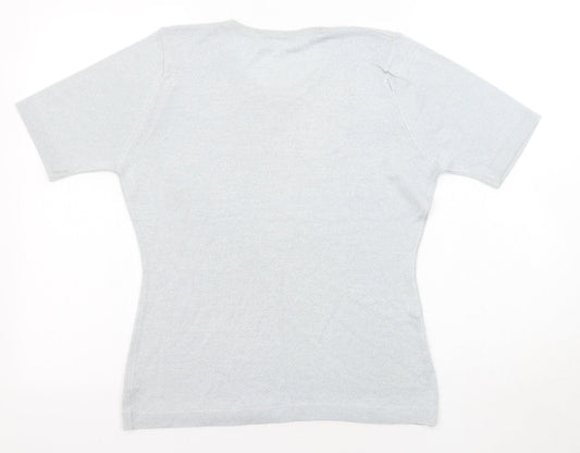 BHS Womens Blue Round Neck Acrylic Pullover Jumper Size 10