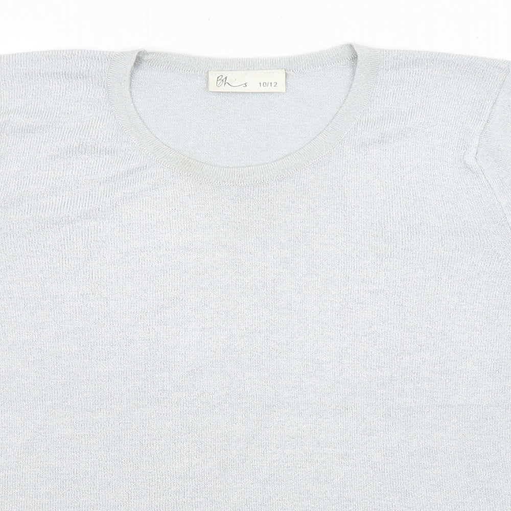 BHS Womens Blue Round Neck Acrylic Pullover Jumper Size 10