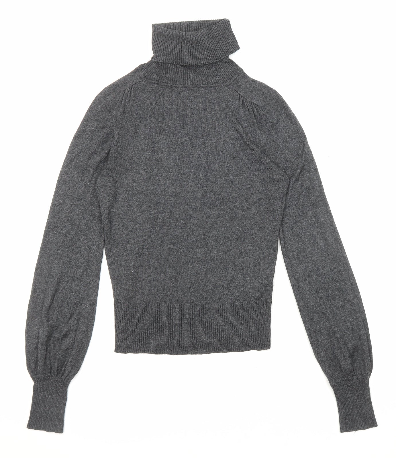 New Look Womens Grey Roll Neck Viscose Pullover Jumper Size 12