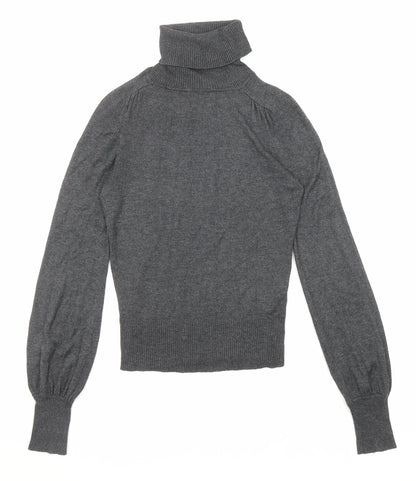 New Look Womens Grey Roll Neck Viscose Pullover Jumper Size 12