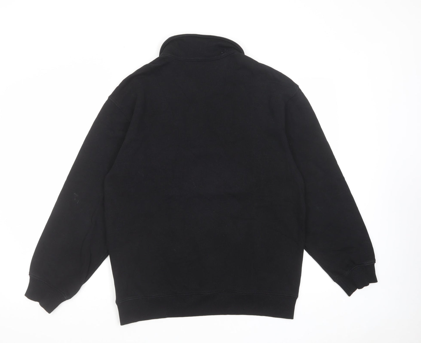 Weekday Mens Black Cotton Henley Sweatshirt Size S - 1/4 Zip
