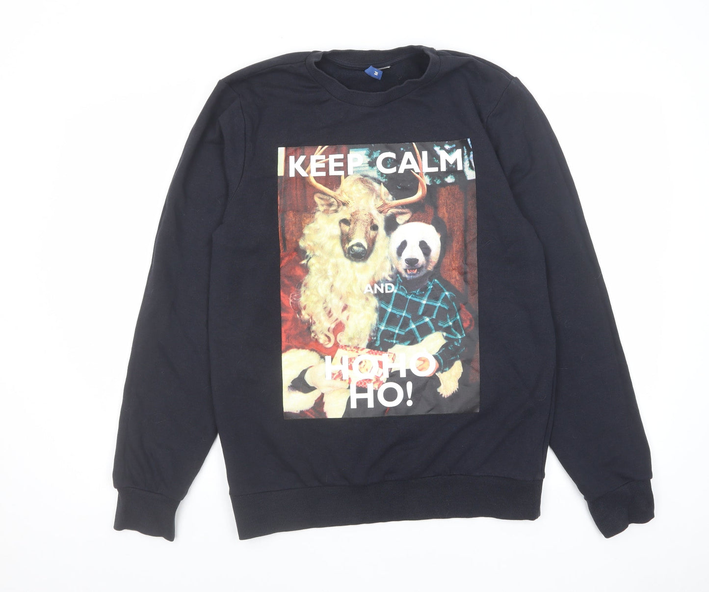 Mens UK Size M H&M Black Pullover Sweatshirt