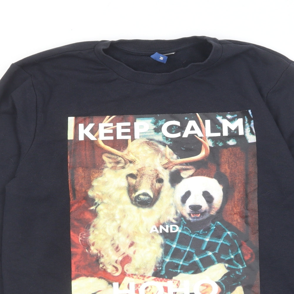 Mens UK Size M H&M Black Pullover Sweatshirt