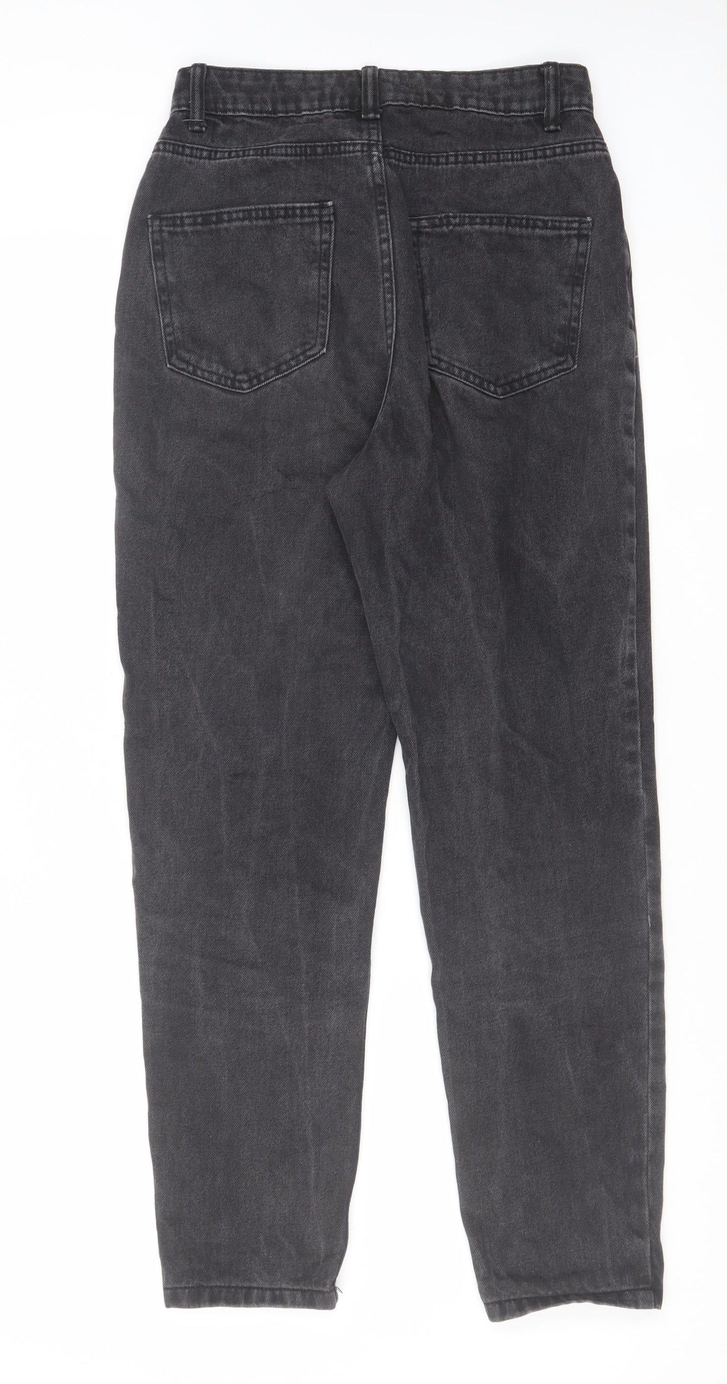 Denim & Co. Womens Grey Cotton Straight Jeans Size 6 L28 in Regular Zip