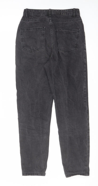 Denim & Co. Womens Grey Cotton Straight Jeans Size 6 L28 in Regular Zip