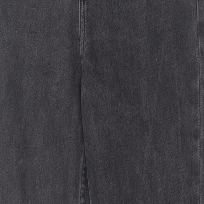 Denim & Co. Womens Grey Cotton Straight Jeans Size 6 L28 in Regular Zip