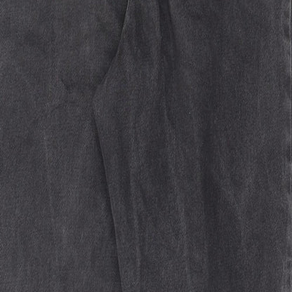 Denim & Co. Womens Grey Cotton Straight Jeans Size 6 L28 in Regular Zip