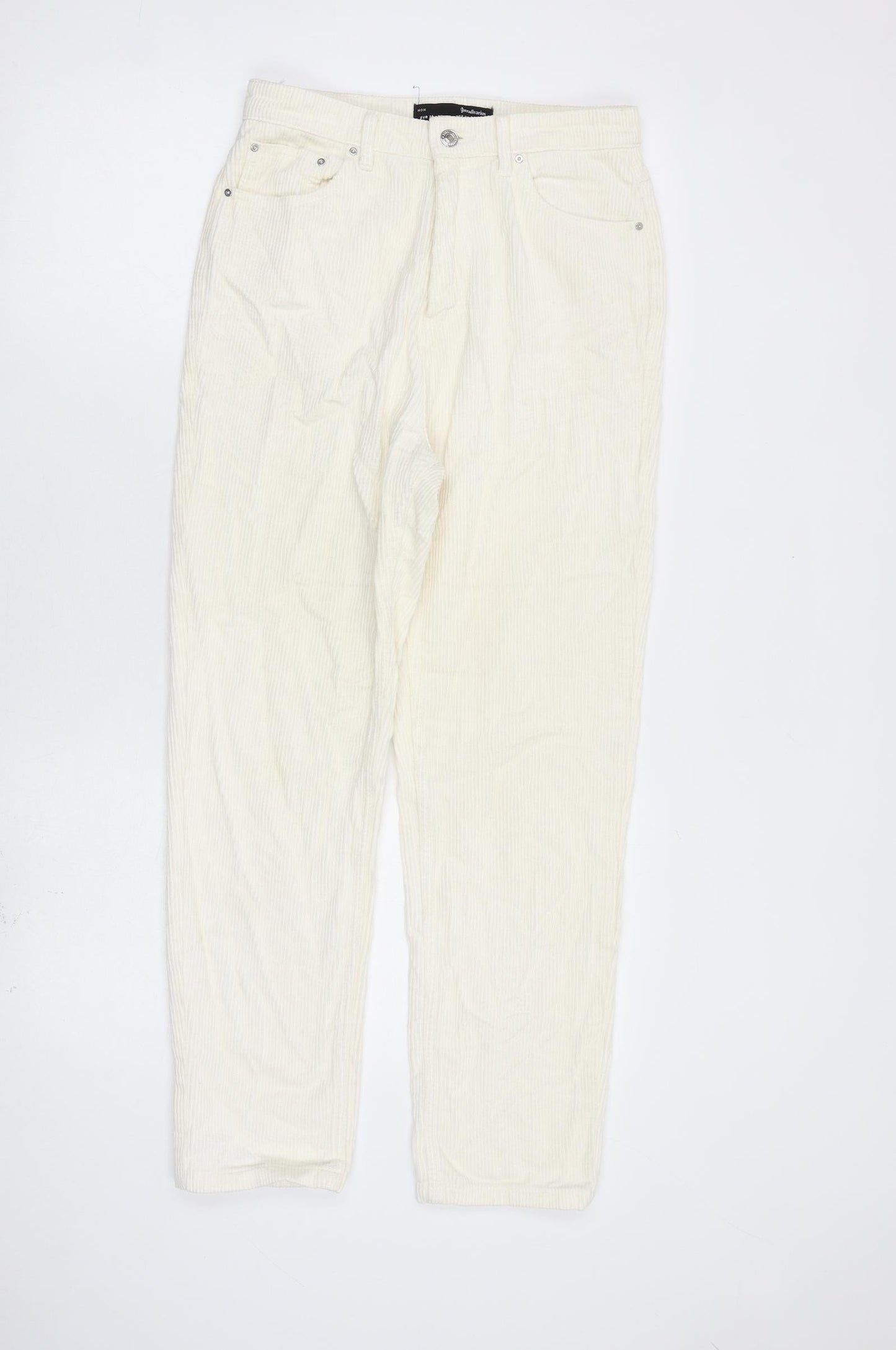 Womens UK Size 8 Stradivarius Regular Fit  Ivory Trousers