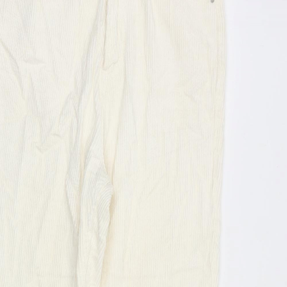 Womens UK Size 8 Stradivarius Regular Fit  Ivory Trousers