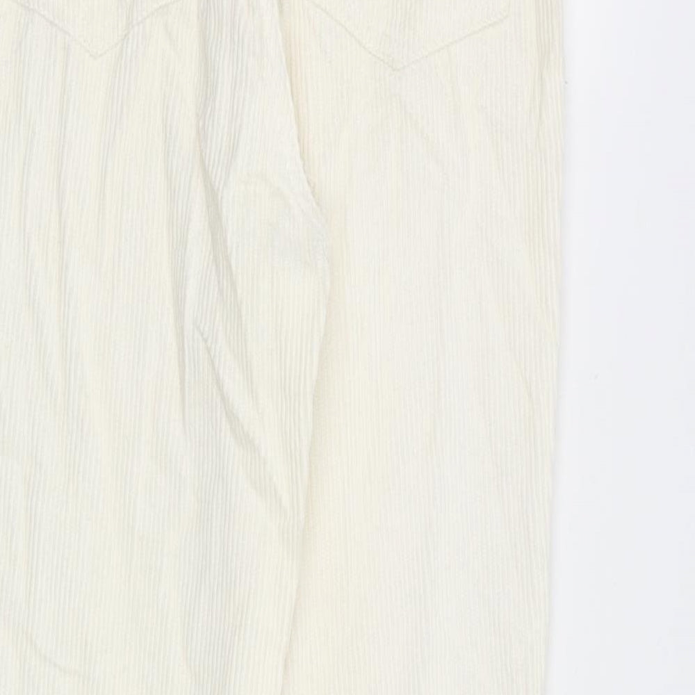 Womens UK Size 8 Stradivarius Regular Fit  Ivory Trousers