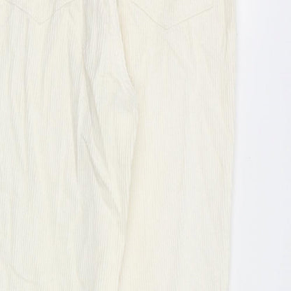 Womens UK Size 8 Stradivarius Regular Fit  Ivory Trousers