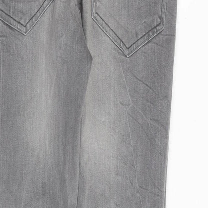 Crafted Mens Grey Cotton Skinny Jeans Size 32 in L30 in Regular Button
