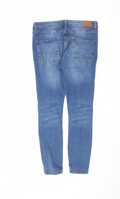 Khaadi Mens Blue Cotton Skinny Jeans Size 30 in L28 in Slim Zip