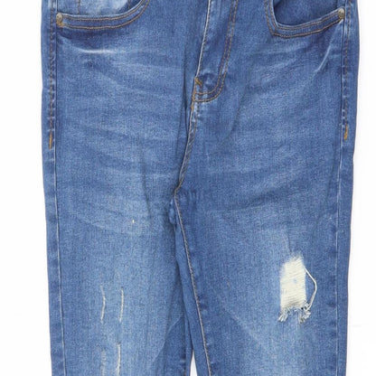 Khaadi Mens Blue Cotton Skinny Jeans Size 30 in L28 in Slim Zip