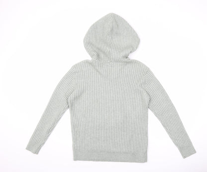 Marks and Spencer Mens Green V-Neck Polyester Pullover Jumper Size M Long Sleeve