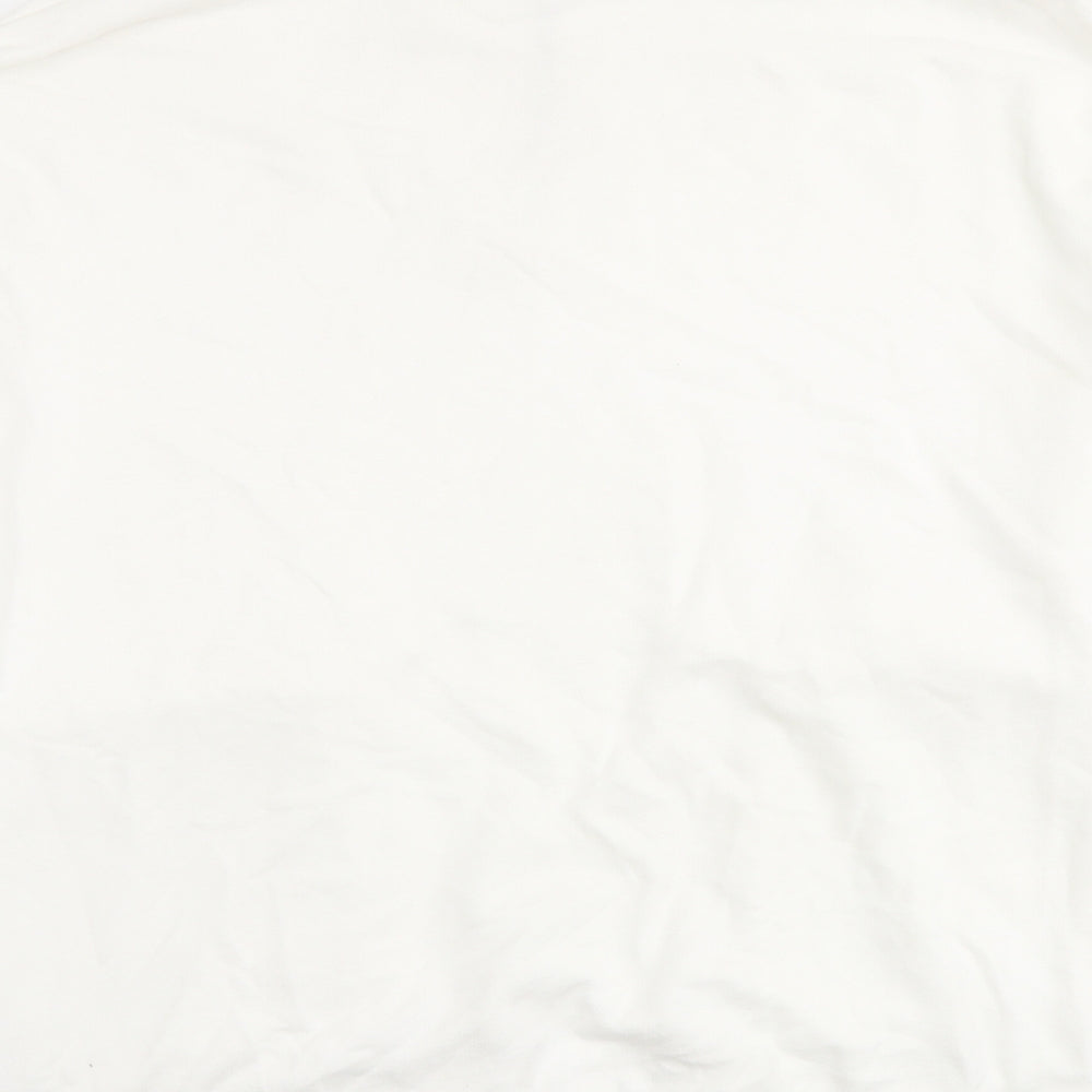 Topman Mens Ivory Cotton Pullover Sweatshirt Size M - Pockets 1/4 Zip Drawstring