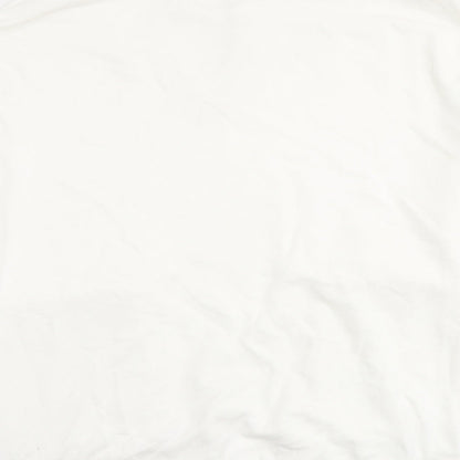 Topman Mens Ivory Cotton Pullover Sweatshirt Size M - Pockets 1/4 Zip Drawstring